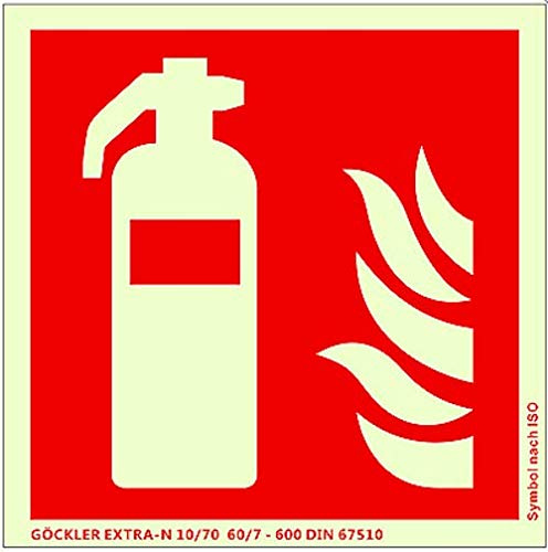 Feuerlöscher Schild Brandschutzzeichen 20x20cm Kunststoff langnachleuchtend ASR Größe: 200 x 200 mm