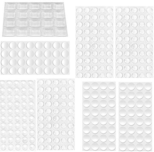Gummipuffer,316 Stück Elastikpuffer Transparent Selbstklebend - 8 Größen | Gummipuffer,Gumminoppen für Glasplatten, Anschlagpuffer Anschlagdämpfer für Türen Schränke Möbel