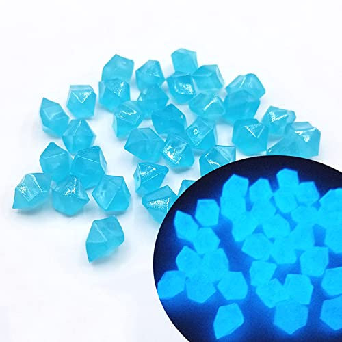 300 Stück Leuchtsteine Deko Aquarium Steine Leuchtende Kies Dekosteine Natur Gartendeko Deko Steine für Garten Terrarium Gehwege Blumenbeet Terrasse Beete Rasen Kinderzimmer Dekor Pflanzen,Blau