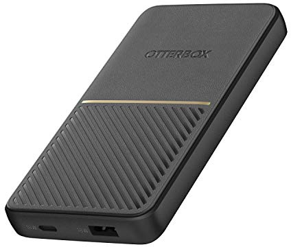 Otterbox Fast Charge Power Bank, 10,000 mAh Batterie avec USB-A 18W et USB-C 18W Output, indicateur LED, Fin, Durable avec Protection Contre Les Chutes, Noir