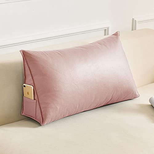 Luxuriöses dreieckiges Sofa-Rückenkissen für Bett, Lesekissen, wasserdichter Kunstlederbezug, großes Taillenstützkissen, Rückenlehne