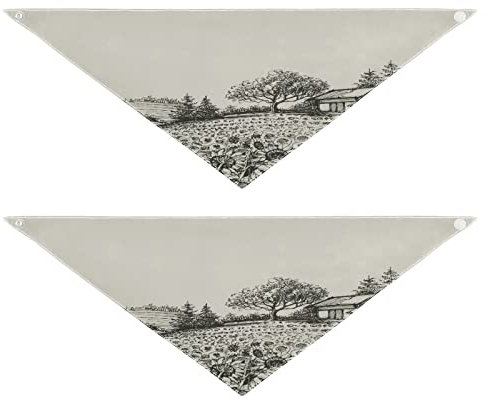 2 Stück Hundehalstücher Haustier Bandana Schal Druckknopf Dreieck Lätzchen Halstuch Set Haustier Urlaub Zubehör Dekor für kleine bis große Welpen Hunde Katzen kleine Sonnenblumen Feld