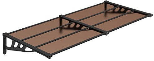 vidaXL Türüberdachung Terrassentür Fenster Veranda Markise Regenschutz Outdoor Hintertür Vordach Markise Schwarz 199x90 cm Polycarbonat