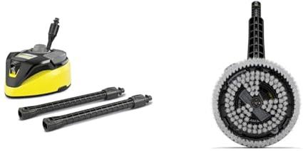 Kärcher Flächenreiniger T-Racer T 7 Plus & Rotierende Waschbürste WB 130, mit Universalbürstenaufsatz, Zubehör für die Kärcher Hochdruckreiniger K 2-K 7, austauschbarer Bürstenaufsatz
