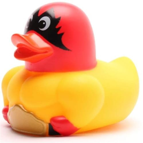 Badeente Wrestling I Quietscheentchen I L: 9 cm I inkl. Badeenten-Schlüsselanhänger