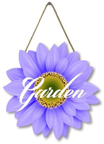Horienteeon Ymaotrade Personalisiertes Gartenschild Holz Sonnenblume Schild Lustiges Garten Hängende Holzschild Neuheit Garten Geschenke 30 x 29 cm