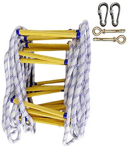 PHONME La Escalera de Seguridad de Emergencia de la Escalera de Cuerda de Escape Puede Pesar hasta 420 kg, con Gancho 3M 5m 8m 10m 15M 20m(Size:3m)