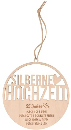 Spruchreif |Holz-Dekohänger | Türkranz | Mini Deko Loop mit Schriftzug | Hochzeitsdeko | Geschenk Silber Hochzeit