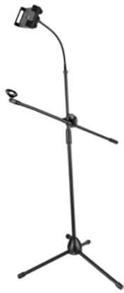 Mikrofonständer, Stativ, Mikrofonständer, Boden, Studio, Party, höhenverstellbar, mit Mikrofonclip für Gesang, Telefon, Karaoke, Aufnahme, Doppelstange