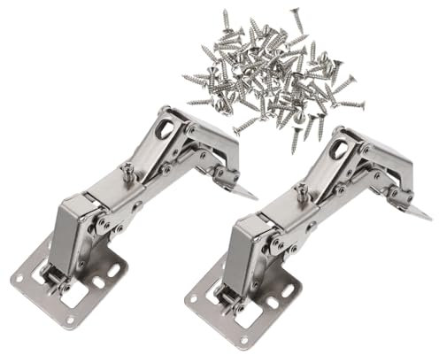 KONTONTY 2stücke Scharniere Für Schranktüren Verdeckte Hydraulische Schließsysteme Punch Verstellbare Montagescharniere Ohne Bohrung Mit Brückenfeder