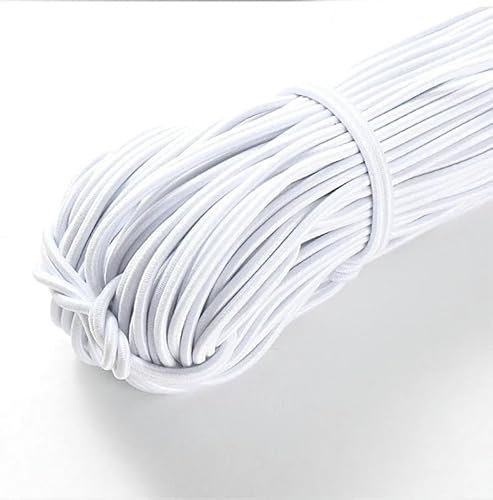 Banda elástica redonda de 3-5 mm y 100 m, cuerda de goma elástica blanca y negra para coser prendas, accesorio de bricolaje, 3,0 mm, 100 m