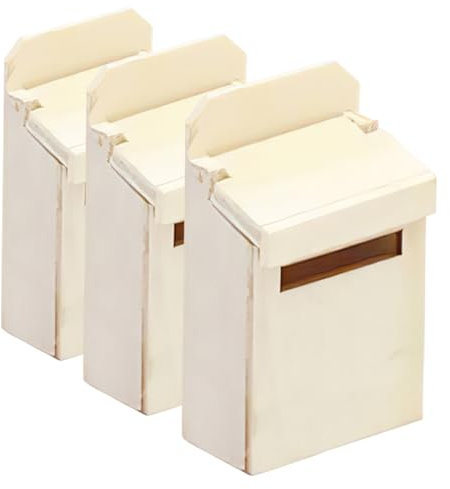 MOLUCKFU 3pièces Miniatures Boîtes Aux Lettres Bois pour Maison De Poupées Accessoires De Décoration pour Jardin Et Intérieur