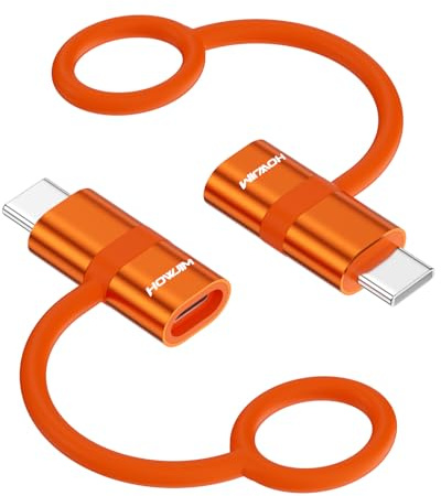 HOWJIM Light-ning auf USB C Adapter 2 Stück,PD27W/66W Schnelles Laden Datenübertragung,Light-ning Buchse auf USB C Stecker Adapter für Phone 17/16/15,Pad,G-alaxy,X-peria Nicht für Kopfhörer/OTG Orange