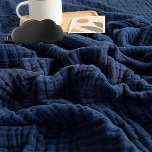Musselin Decke Sommer, 2025 Musselin Decke 150 x 200, 100% Natürliche Musselindecke Leichte Sanfte, Bequeme Muslin Blanket Erwachsene as Blanket, Bed, Couch Throw für Ganze Saison (H,200*230cm)