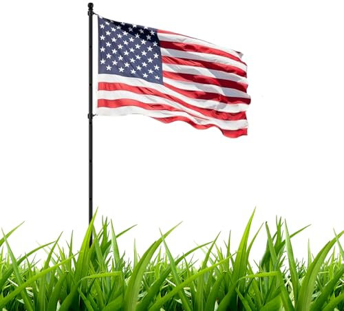 Asta De Bandera para Clavar En El Suelo Exterior,Asta De Bandera Comercial - Mástil Resistente para Jardín Locales Comerciales Césped Empresa Hogar