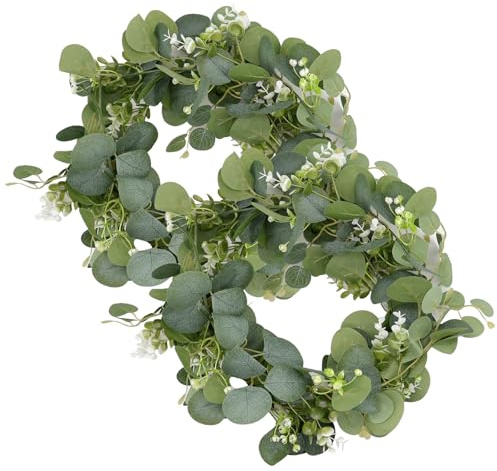 TOKSEO 2 Stück Eukalyptus Deko, 1.8M Eukalyptus Girlande, Eukalyptus Künstlich, Eucalyptus Pflanzekönnen für Hochzeiten, Festivaldekorationen, Partydekorationen Verwendet Werden