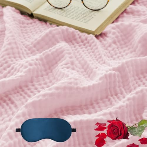 HOPASRISEE 2025 New Sanfte Musselin Decke, Sommer Musselin Decke 150 x 200, 100% Natürliche Muslin Blanket Erwachsene, as Cuddly Blanket, Bed, Couch Throw (A5,150 * 200CM)