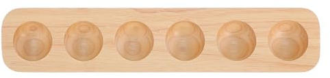 Porta Huevos de Madera Maciza 6 Compartimentos para Encimera | Color Café, Estilo Rústico, Manejo Higiénico, Almacenamiento Estable, Exhibición Versátil para Huevos