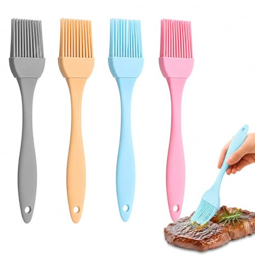 CQXSYTBN 8 Pezzi Pennelli da Cucina in Silicone – Pennelli da Pasticceria Resistenti al Calore, Antiaderenti, Facili da Pulire, Set di Spazzole per Olio per Forno, Griglia, Torte, Pane