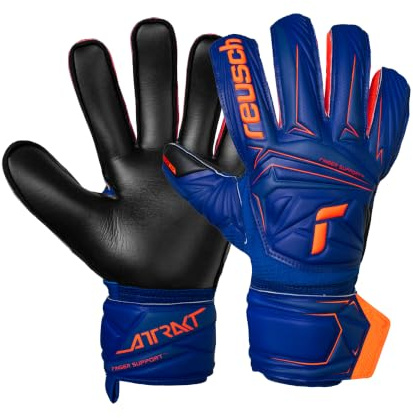 Reusch Torwarthandschuhe Herren Erwachsene | Fingerschutz | starker Grip | langlebige Performance, für Training & Spiel, für Kunstrasen, Rasen & Hartplatz, Größe 8-11, Attrakt Infinity Finger Support