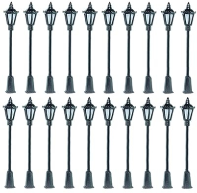 Xgdsnly Lampioni Ferrovia Modello Illuminazione Miniature Cortile Progetti Costruzione Oggetti Ornamentali per Casa Paesaggio Fotografia, 20 Pezzi