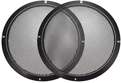 sourcing map 2Stk. Lautsprecher Gitter Abdeckung 10 Zoll 275mm Schwarz | Kreis Subwoofer Schutz, Masche Dekorativ