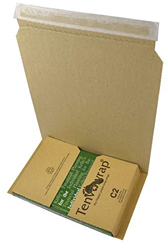 Triplast C2 Tenvowrap Book Postal Wraps 251x163x(0-70) mm Strong Cardboard Mailers (Pack of 50)