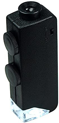 Mini-Mikroskop, 60-fach – 100-facher Zoom, LED-beleuchtet, Juwelierlupe, Lupe für Schmuck, Münzen, Edelsteine, Briefmarken, Uhren, Steine