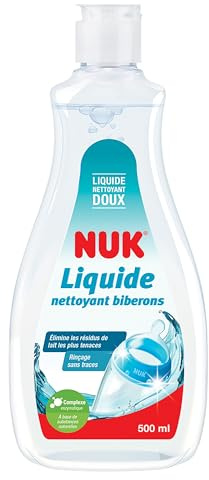 NUK Flaschenreiniger | 500 ml | Ideal für die Reinigung von Fläschchen, Saugern und Zubehör | Parfümfrei | pH-neutral | 100% recycelte Flasche