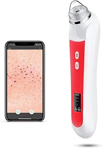 Aspiratore per rimozione punti neri, strumento di estrazione testa nera con macchina fotografica interfaccia USB aspirapolvere per pori uomini donne 6 teste aspirazione 3 modalità regolazione