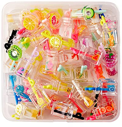 WEWAYSMILE 50 PCS Jewelry Making Charms, DIY Earring Pendant Set, Colorful Mini Craft Polymer, for DIY Earrings, Bracelets, Necklaces, Keychain Decorations