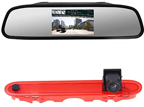 【4.3'' Rückspiegel Monitor + Rückfahrkamera Transpoter】HD Rückfahrkamera Set für Renault Kangoo II 2007-2021/Mercedes-Benz Citan tourer W415 Micro Camper 2012-2021/OEM:414523CSG 439498CAG A4159062000