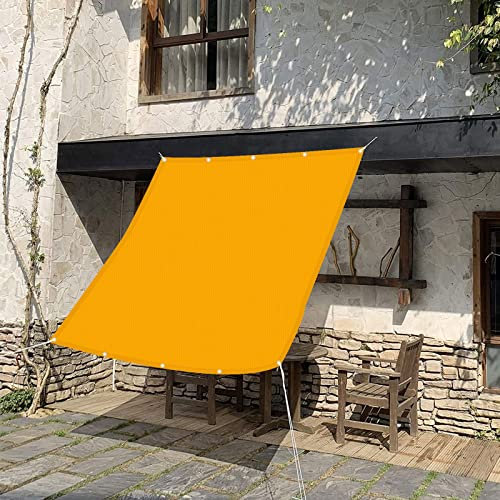 Sonnensegel Sonnenschutz 2.5 x 7 m Sonnenschutz Wasserdicht UV Sonnensegel Schattentuch mit Spannseilen mit Befestigungs Kit für Terrasse Balkon Garten, Golden