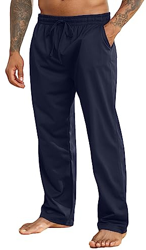 Halfword joggingbyxor män träningsbyxor vardagsbyxor lös passform joggingbana loungebyxor fickor träning gym löpning, Marinblått Xsp, XXL