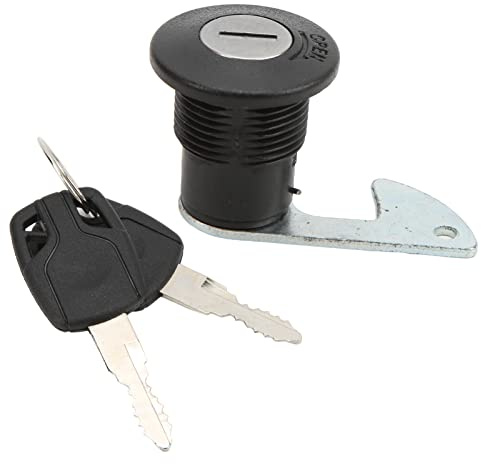 Kit de Verrouillage de clé de Moto Ensemble de Serrures de Coffre Arrière Ensemble de Serrure de Queue de Montage de Scooter Aluminium Plastique Universel pour Coffre de Rangement (B hameçon court)