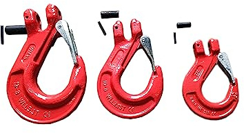 Gabelkopfhaken (WLL 2000kg - 8000kg) Zurrkette Kettenhaken Forsthaken Sicherheitshaken Lasthaken für Anschlagkette Forstkette (5300kg)