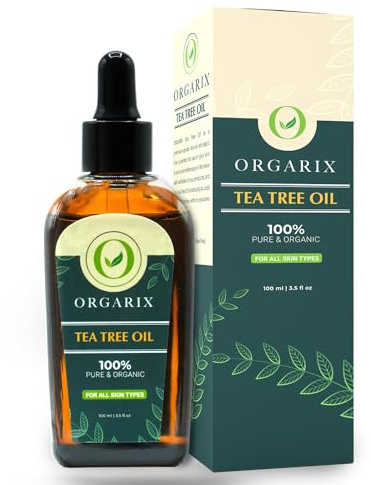 ORGARIX Tea Tree Oil – 100ml – for Skin and Acne – Pure Therapeutic Grade Tea Tree Essential Oil for Aromatherapy – Anti-Fungal & Antiseptic for Nail Fungus & Piercing
