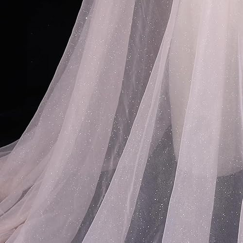 Tessuto in organza da cucire, 300 cm x 160 cm, per cucito, leggero e lucido, in organza, per vestiti, decorazioni, tende, tovaglie, sciarpe decorative, beige