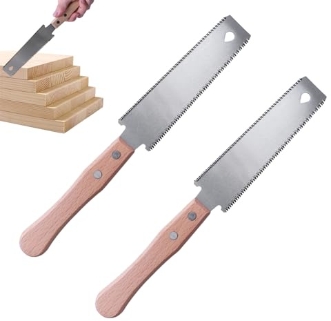 2Stk Kleine Handsäge Für Handwerker, Fein Gezahnt Japanische Zugsäge, Holzbearbeitungswerkzeuge Für Feine Holzschnitte, Doppelseitige Säge Für Gartenbeschneidung, Dekoration