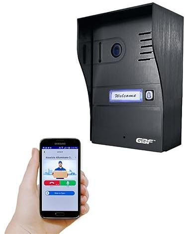 GBF Smart Video Doorbell/Door Phone Intercom System PL963MBL-POE, Weatherproof- HD 1080P Video, Wide Angle, Motion Detection, Local or Cloud Storage., RJ45 Hardwired or WiFi Bridge Connection