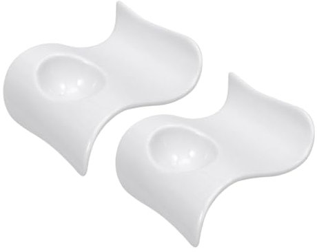 IMIKEYA 2 Pièces Porte-œufs en Céramique pour Maison Support à Œufs Organisé Plateau à Œufs Blanc Design Élégant