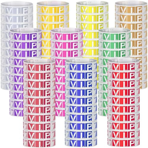 1000 Stück VIP Identifikationsarmbänder, BetterJonny wasserdichte Papier-Armbänder für Veranstaltungen, bunte Einweg-Armbänder für Musikpartys, Wettbewerbe, Diskotheken, 10 Farben