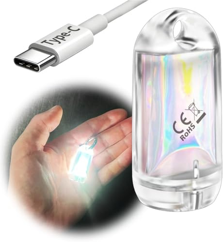 SROOS Mini torcia a LED a lanterna, ricaricabile, impermeabile, con portachiavi, piccola torcia a LED per campeggio, portatile, magnetica, piccola lampada a bastone (1 pezzo, bianco)
