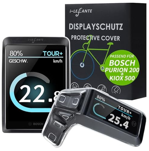 i-LEFANTE Custodia protettiva per display Bosch Purion 200, per e-bike, trasparente e impermeabile, protezione antiurto e antigraffio (Purion200 + Kiox500)