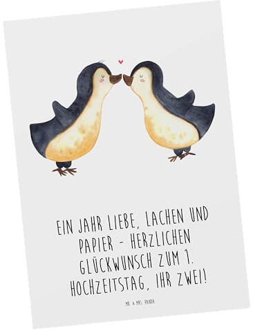 Mr. & Mrs. Panda Postkarte 1. Hochzeitstag Papierhochzeit - Geschenk, Postkarten, Heirat, Ansichtskarten, Ehejubiläum, Heiraten, Liebesfeier, Grußkarte, Geschenke, Ansichtskarte, bildkarte