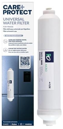 CARE+PROTECT filtre à eau de réfrigérateur pour HAIER - SAMSUNG - LG - HISENSE - Purification de l'Eau et des Glaçons - Amélioration du Goût - Élimine les Contaminants - le chlore et les Odeurs | Réduit Pesticides et Fluor, Améliore Goût et Odeur, Compatible avec Plusieurs Marques, Montage Rapide, Longue Durée