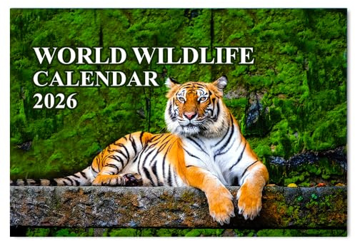 World Wildlife Calendar 2026 uk 12 Month to View Wall Calendar 2026 A3 When Open Papa Prints