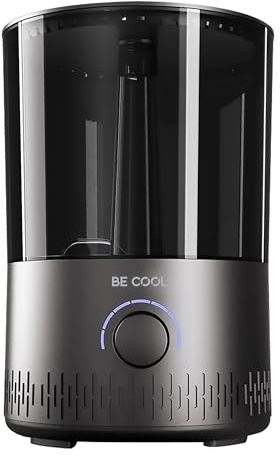 Be Cool Luftbefeuchter - Warm-/Kaltluft - 7 einstellbare Luftfeuchtigkeitsstufen / 360°-Drehung - 12 Stunden Betriebszeit, Leise - 5L Tank/Schwarz
