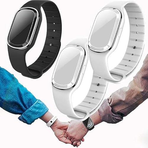Moskito Pro Bracelet,Mosquito Repellent Bracelet,Mosquito Repellent Watch,Ultrasonic Mosquito Repellent Bracelet Watch,USB Rechargeable Anti Mosquito Repellent (White*2+Black*1)
