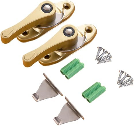 CENPEK Serratura per Finestra a ghigliottina Tradizionale cromata Lucida, Chiusura a Scatto con Viti di Fissaggio per telai in Legno, Alluminio, PVC e Vinile